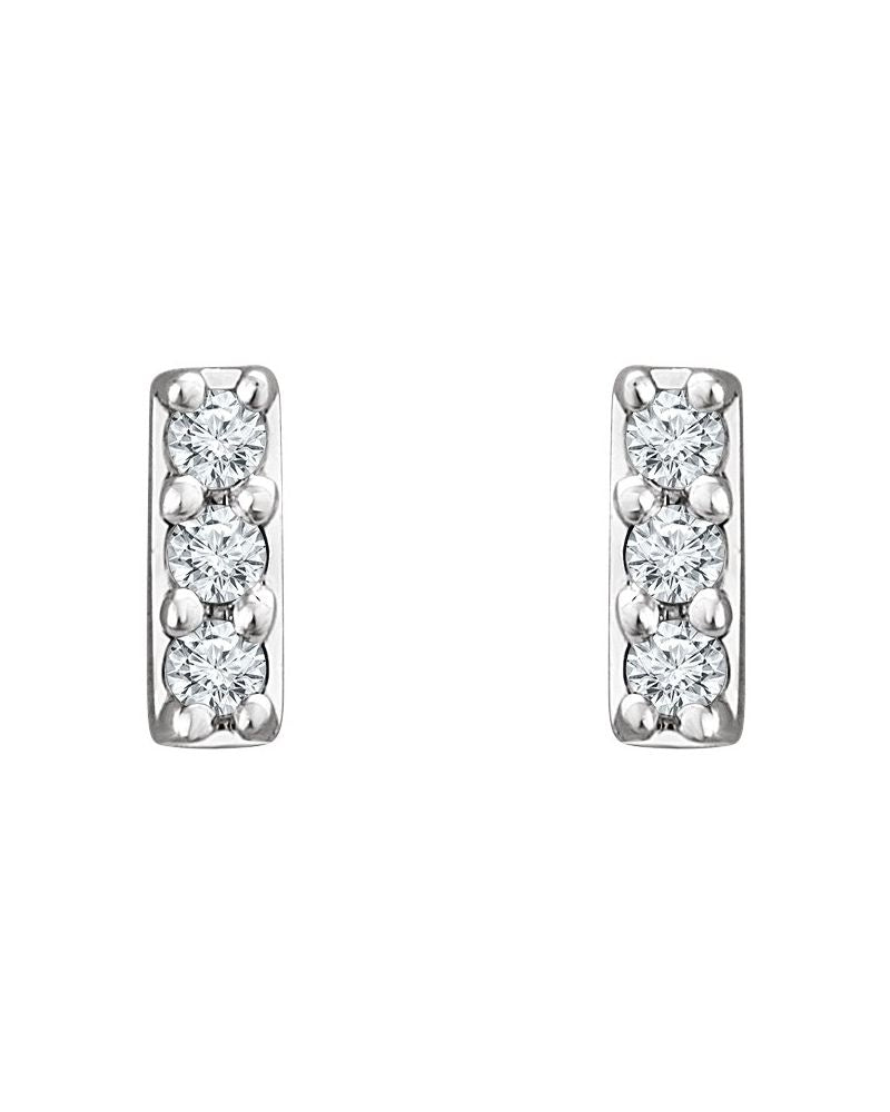 Brinco Barra em Ouro 14k com Diamantes de Laboratório – Modelo 2
