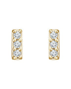 Brinco Barra em Ouro 14k com Diamantes de Laboratório – Modelo 2