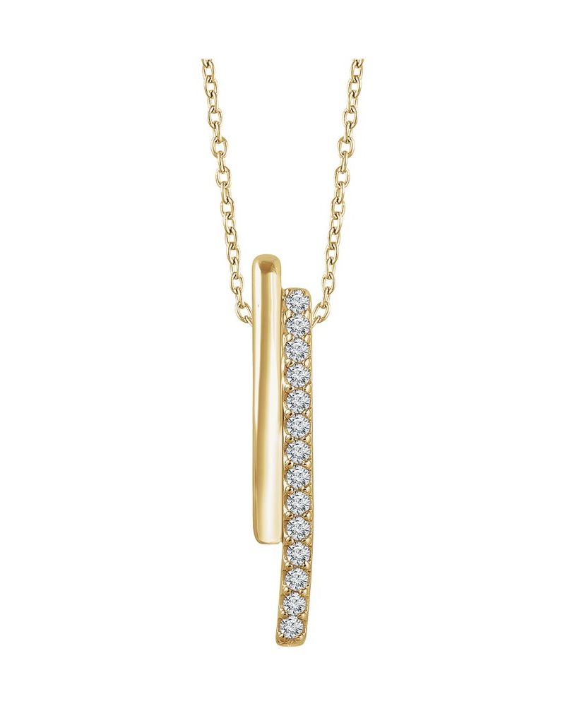 Colar Barra em Ouro 14k com Diamantes Naturais – Modelo 6