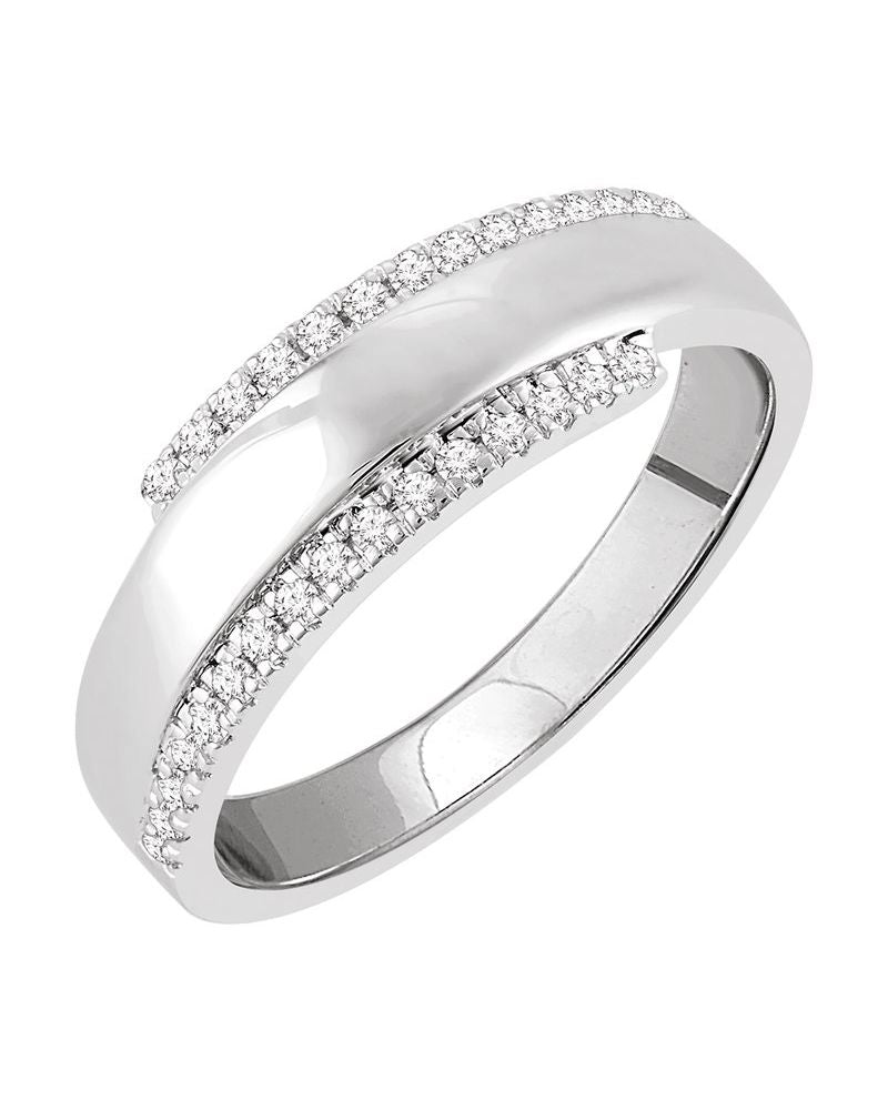 Anel Bypass em Ouro 14k com Diamantes Naturais