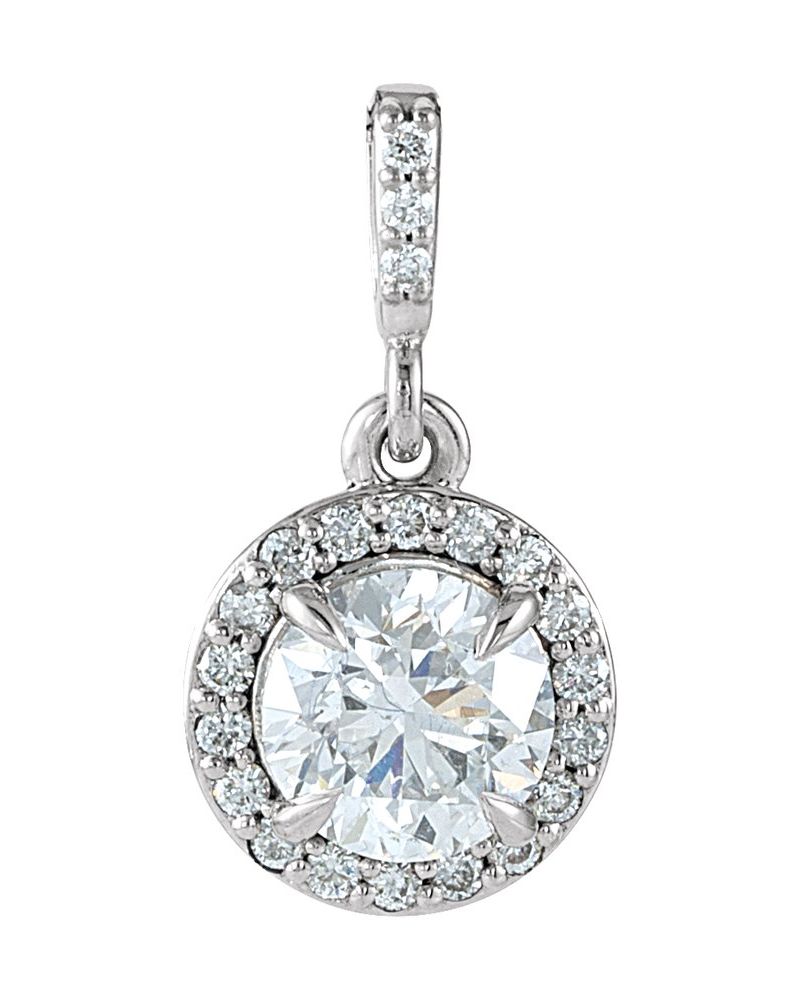 Pingente Halo em Ouro 14k com Diamantes de Laboratório – Modelo 2