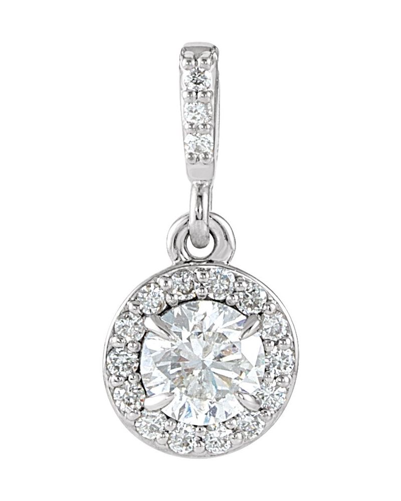 Pingente Halo em Ouro 14k com Diamantes de Laboratório – Modelo 2