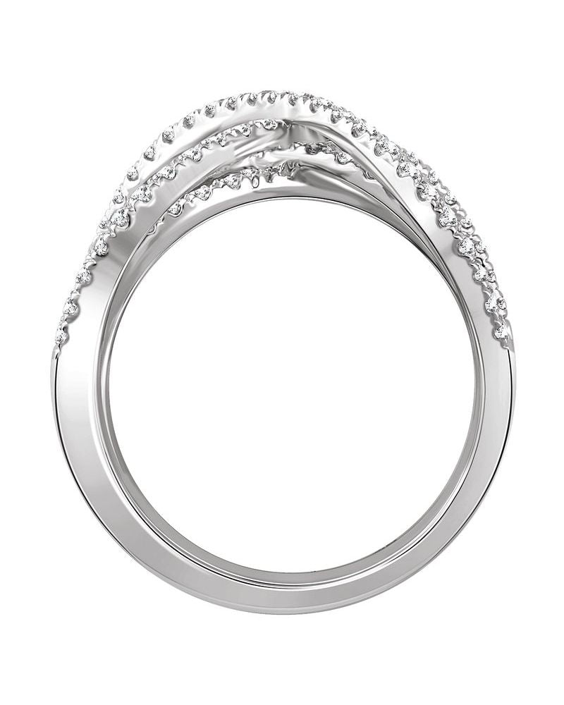 Anel Entrelaçado em Ouro 14k com Diamantes Naturais – Modelo 16