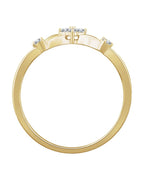 Anel Floral Compromisso em Ouro 14k com Diamantes Naturais