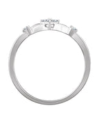 Anel Floral Compromisso em Ouro 14k com Diamantes Naturais