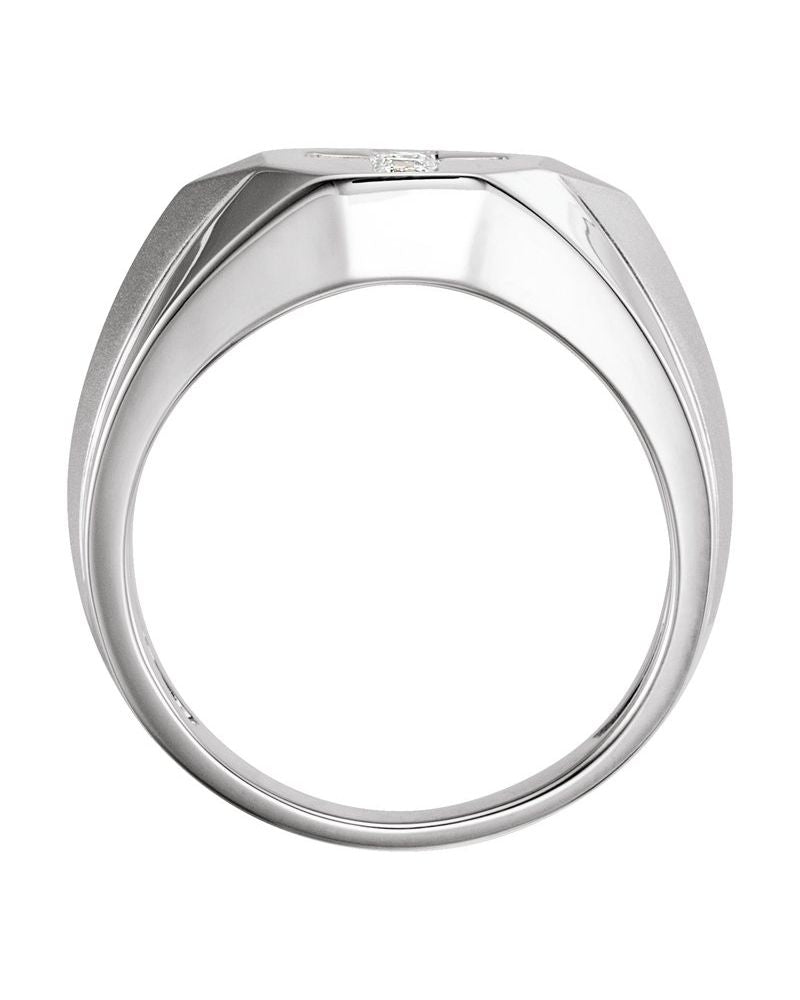 Anel Cruz em Ouro 14k com Diamantes Naturais – Modelo 4