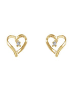 Brinco Coração em Ouro 14k com Diamantes Naturais – Modelo 2