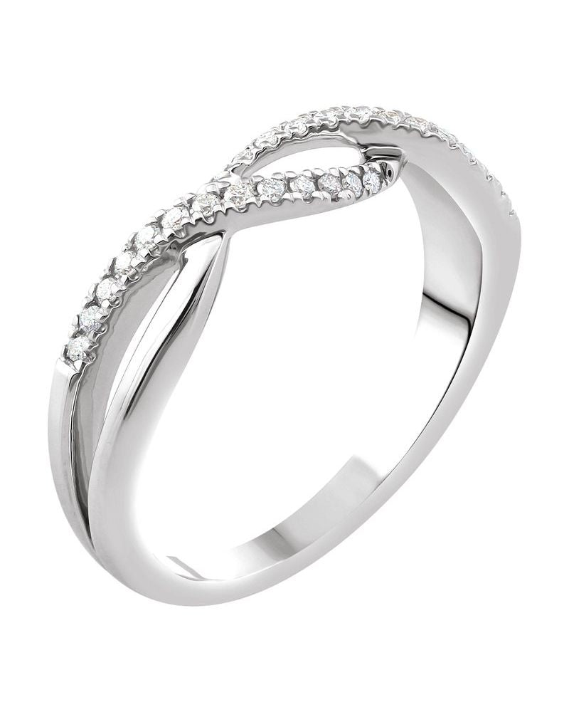 Anel Entrelaçado Cravejado em Ouro 14k com Diamantes Naturais – Modelo 8