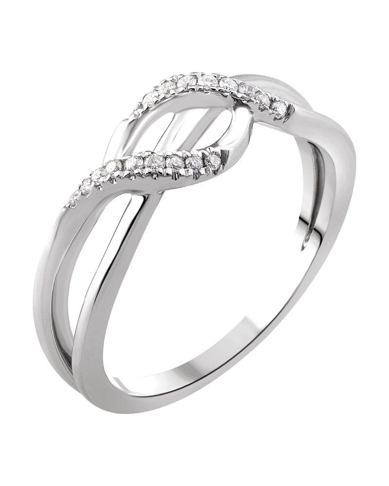 Anel Entrelaçado em Ouro 14k com Diamantes Naturais – Modelo 2