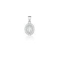 Pingente de Prata 925 Oval com Imagem Nossa Senhora das Graças