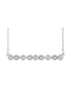 Colar Milgrain Barra Cravejado em Ouro 14k com Diamantes Naturais