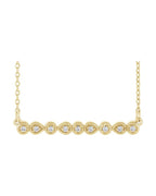 Colar Milgrain Barra Cravejado em Ouro 14k com Diamantes Naturais