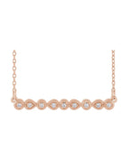 Colar Milgrain Barra Cravejado em Ouro 14k com Diamantes Naturais