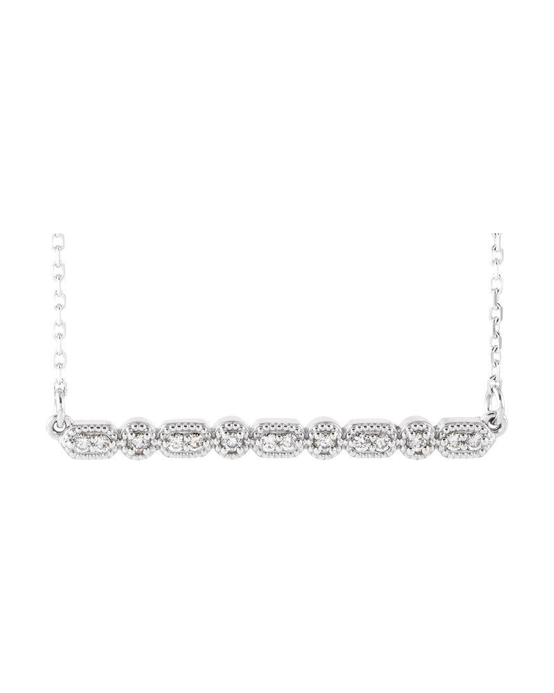 Colar Barra Cravejado em Ouro 14k com Diamantes Naturais – Modelo 15