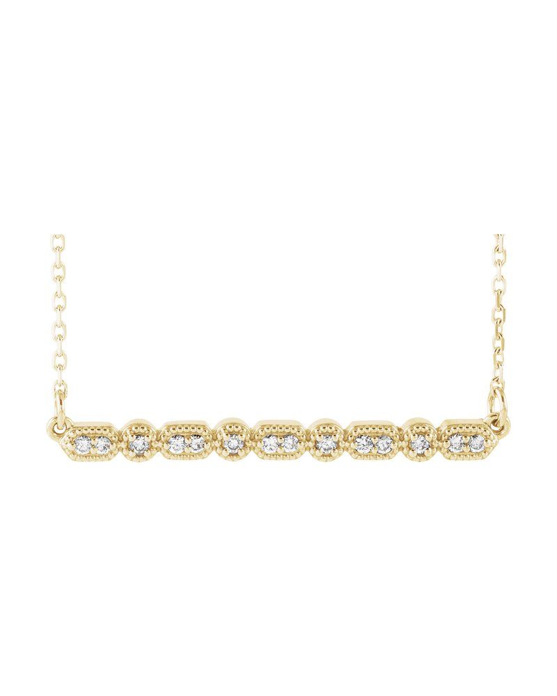Colar Barra Cravejado em Ouro 14k com Diamantes Naturais – Modelo 15