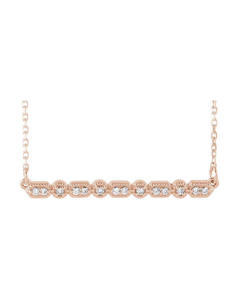 Colar Barra Cravejado em Ouro 14k com Diamantes Naturais – Modelo 15