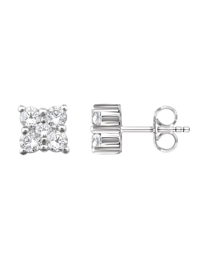 Brinco Cluster em Ouro 14k com Diamantes Naturais – Modelo 13