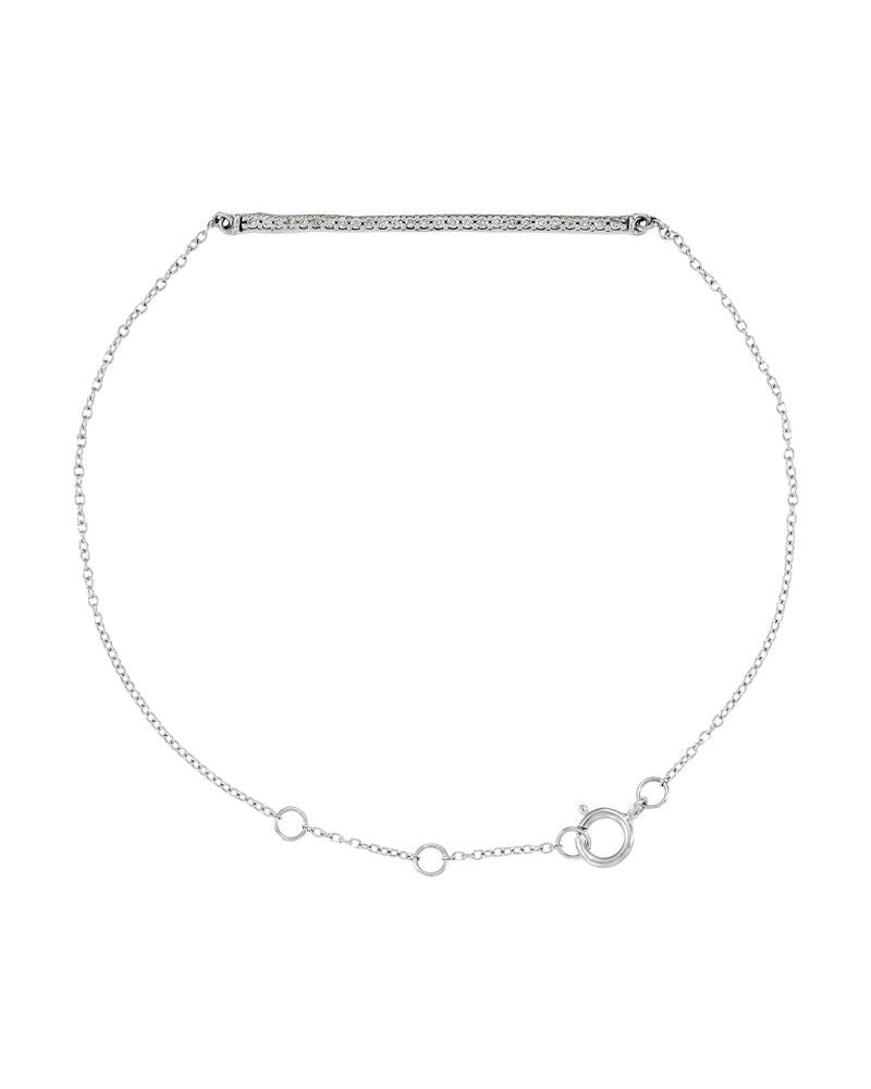 Pulseira Barra Cravejada em Ouro 14k com Diamantes Naturais – Modelo 4