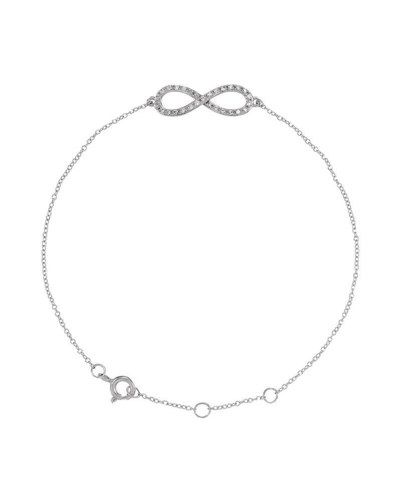 Pulseira Infinito em Ouro 14k com Diamantes Naturais
