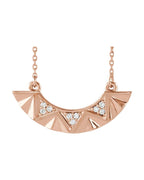 Colar Barra Curva em Ouro 14k com Diamantes Naturais – Modelo 3