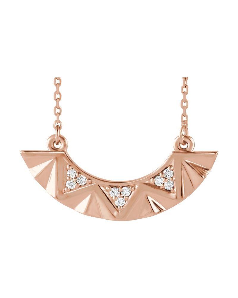 Colar Barra Curva em Ouro 14k com Diamantes Naturais – Modelo 3