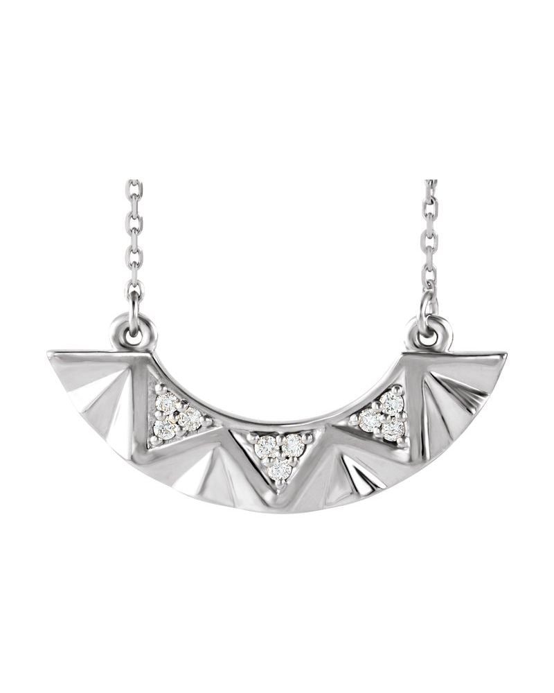 Colar Barra Curva em Ouro 14k com Diamantes Naturais – Modelo 3