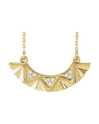 Colar Barra Curva em Ouro 14k com Diamantes Naturais – Modelo 3