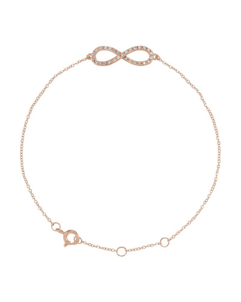 Pulseira Infinito em Ouro 14k com Diamantes Naturais