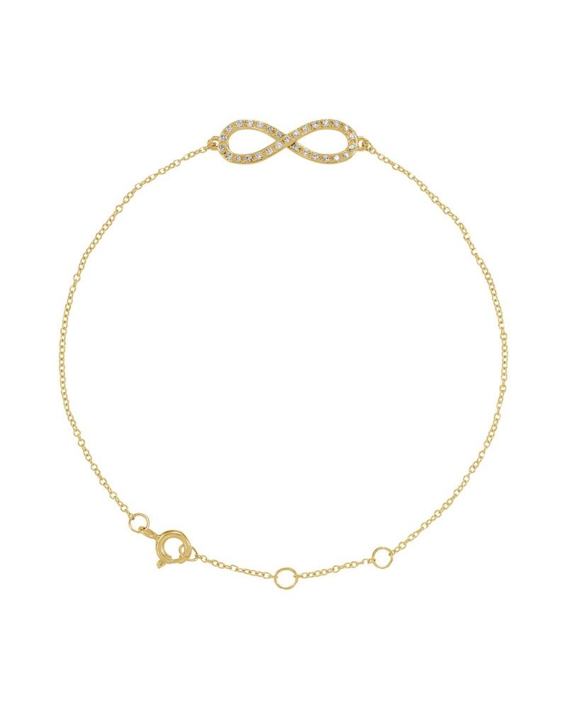 Pulseira Infinito em Ouro 14k com Diamantes Naturais