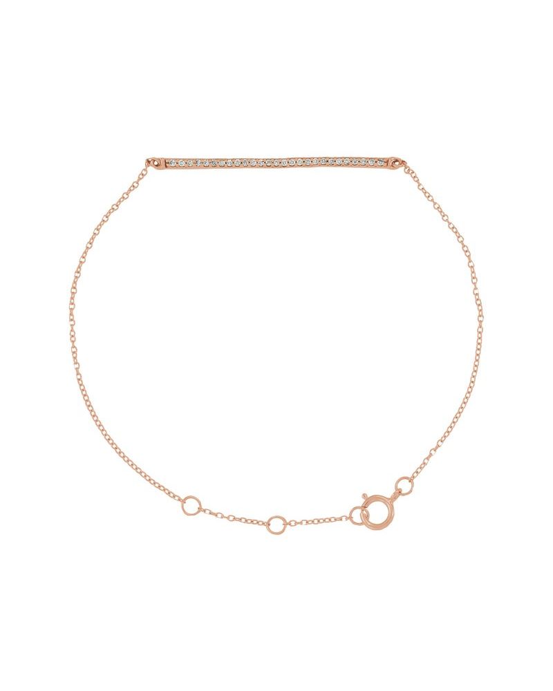 Pulseira Barra Cravejada em Ouro 14k com Diamantes Naturais – Modelo 4
