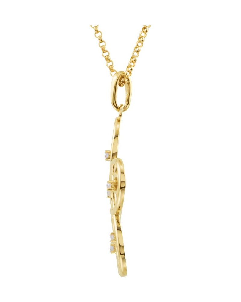 Colar Flor em Ouro 14k com Diamantes Naturais – Modelo 3