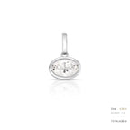 Pingente de Prata 925 com Fecho em Pedra Moissanite 12x8mm