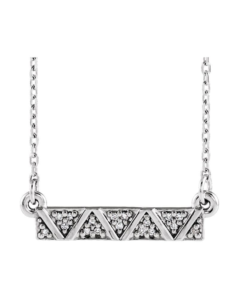 Colar Geométrico Barra em Ouro 14k com Diamantes Naturais