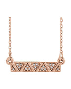 Colar Geométrico Barra em Ouro 14k com Diamantes Naturais