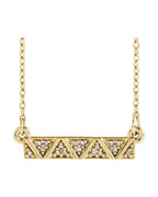 Colar Geométrico Barra em Ouro 14k com Diamantes Naturais