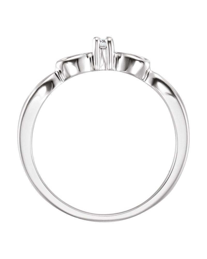 Anel Coração Infantil em Ouro 14k com Diamantes Naturais – Modelo 5