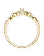 Anel Coração Infantil em Ouro 14k com Diamantes Naturais – Modelo 5