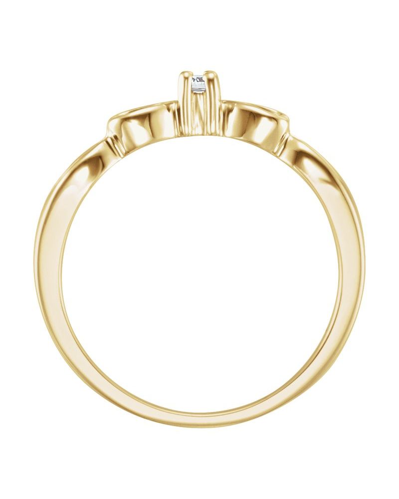 Anel Coração Infantil em Ouro 14k com Diamantes Naturais – Modelo 5