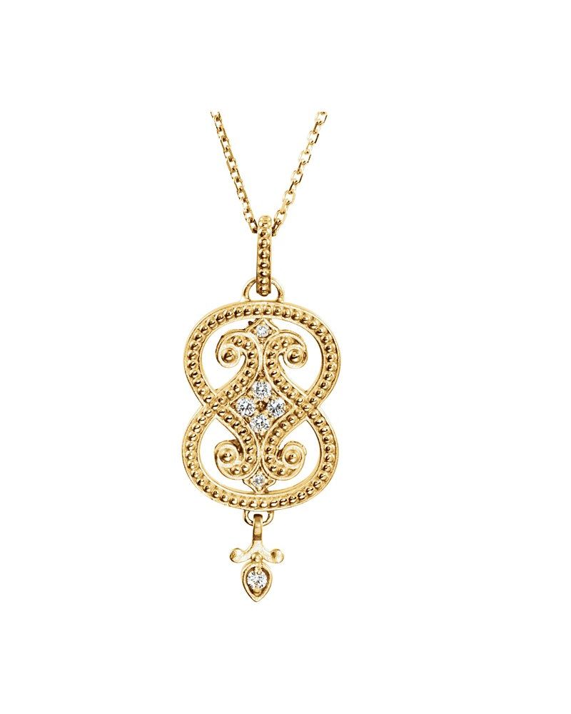 Colar Granulado em Ouro 14k com Diamantes Naturais