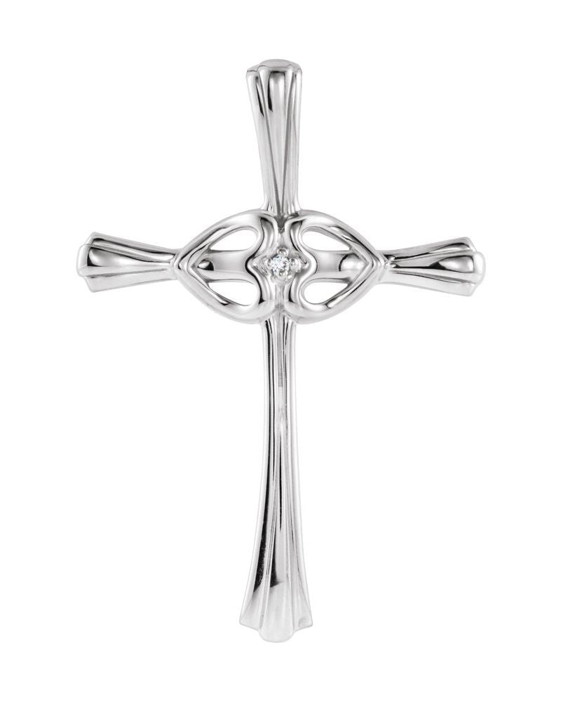 Pingente Cruz em Ouro 14k com Diamantes Naturais – Modelo 20