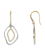 Brinco Silhueta Vazada Pendente em Ouro 14k com Diamantes Naturais – Modelo 2