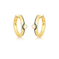 Argola Folheada a Ouro Oval Esmaltada com Cristal