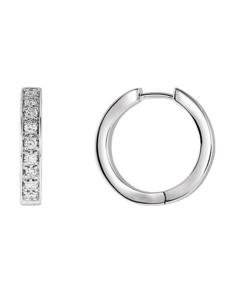 Brinco de Aro Dentro e Fora com Dobradiça em Ouro 14k com Diamantes Naturais – Modelo 3