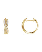 Brinco de Aro Infinito Cravejado em Ouro 14k com Diamantes Naturais