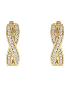 Brinco de Aro Infinito Cravejado em Ouro 14k com Diamantes Naturais
