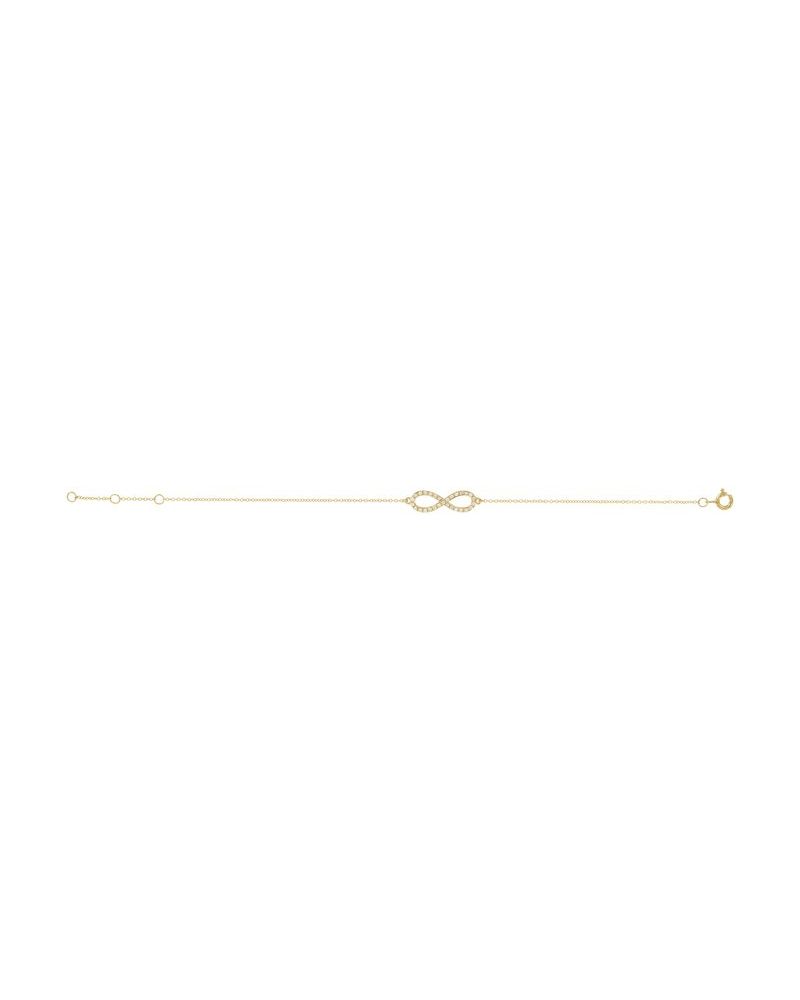 Pulseira Infinito em Ouro 14k com Diamantes Naturais