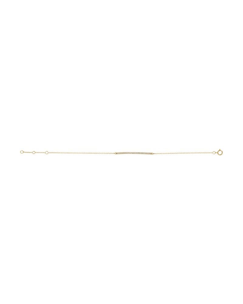 Pulseira Barra Cravejada em Ouro 14k com Diamantes Naturais – Modelo 4