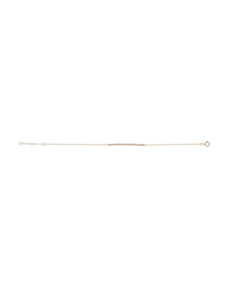 Pulseira Barra Cravejada em Ouro 14k com Diamantes Naturais – Modelo 4