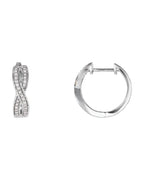 Brinco de Aro Infinito Cravejado em Ouro 14k com Diamantes Naturais