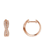 Brinco de Aro Infinito Cravejado em Ouro 14k com Diamantes Naturais